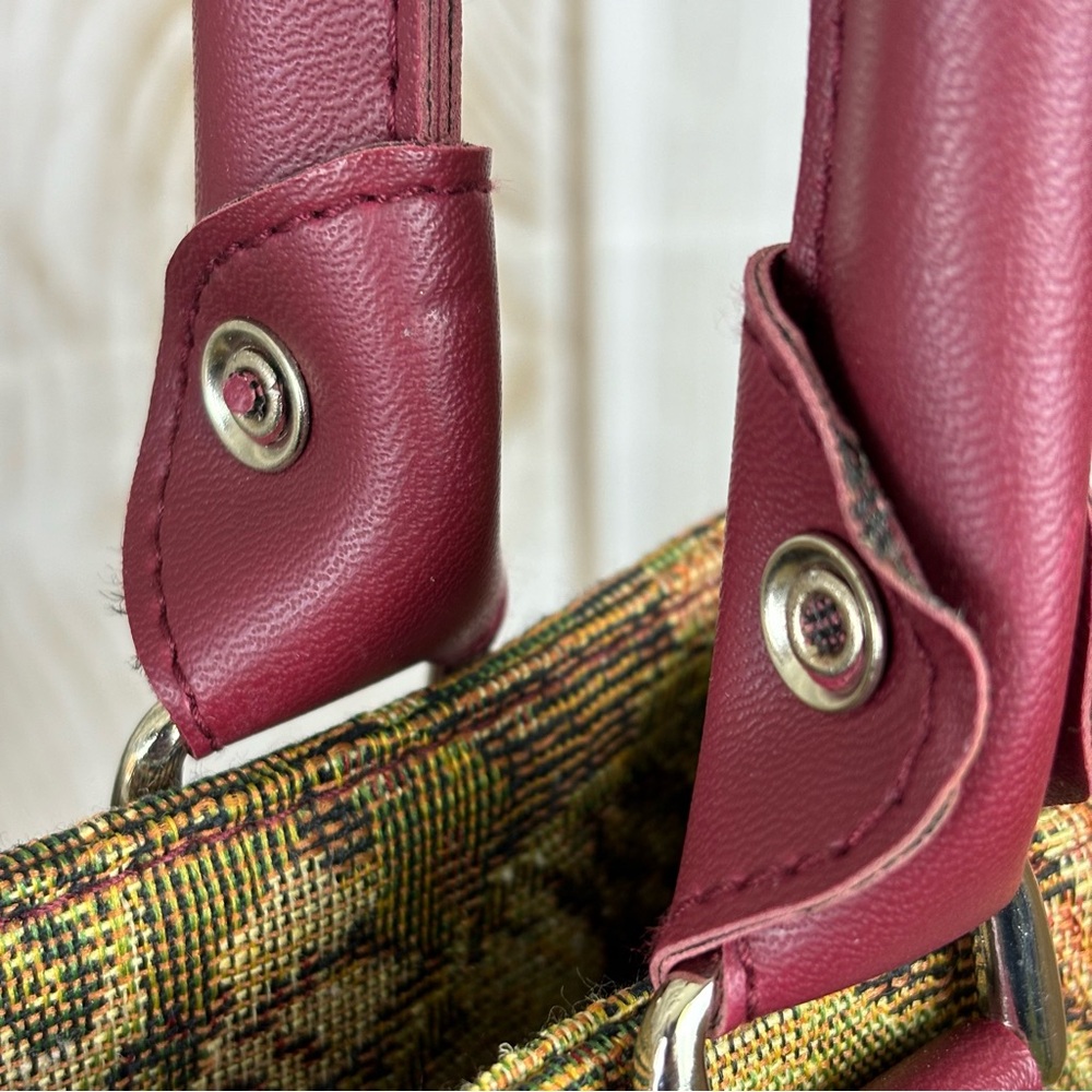 Pierre Cardin Canvas Tapestry Tote Floral Multicolor 2 Strap Shoulder Bag Purse - Picture 7 of 16